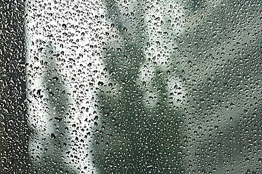 雨滴,窗,窗格,模糊,建筑,背影