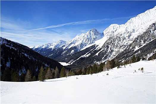 边界,奥地利,意大利,冬天