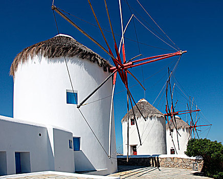 传统,风车,假日,家,希腊,岛屿,米克诺斯岛