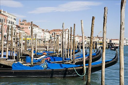 停泊,小船,运河,威尼斯,意大利