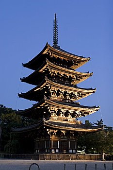 日本,本州,奈良,甲府,庙宇,塔
