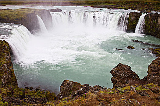 瀑布,北方,冰岛,欧洲