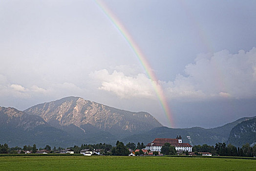 彩虹,上方,高山,巴伐利亚,德国