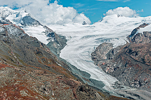 冰河,舌头,风景,策马特峰,瓦莱,瑞士,欧洲