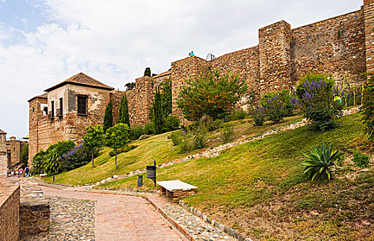 摩尔风格,阿尔卡萨瓦城堡,马拉加,安达卢西亚,西班牙,欧洲