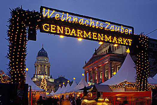 魔幻,圣诞节,市场,御林广场,剧院,大教堂,地区,柏林,德国,欧洲