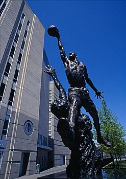 迈克尔-乔丹,雕塑,团结,中心,芝加哥,伊利诺斯,美国