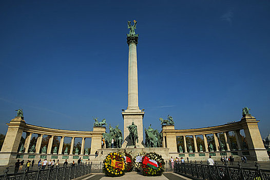 匈牙利,布达佩斯,广场,柱子,天使长