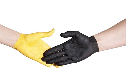 黄色,黑色,握手