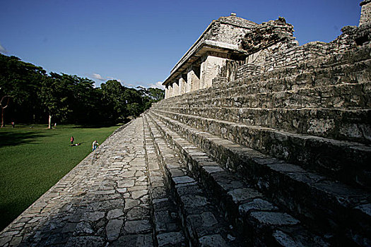 帕伦克,遗迹,墨西哥,样板,玛雅,古典,时期,优雅,工艺,建筑,轻盈