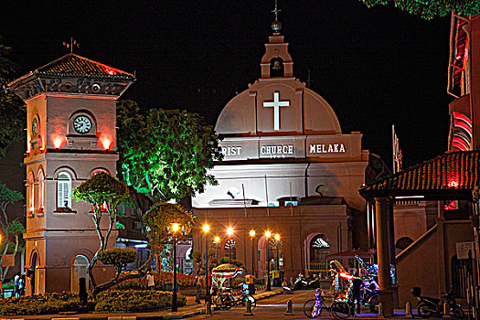 马来西亚,马六甲,城镇广场,钟楼