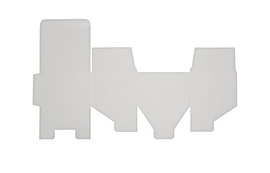 白色的纸盒,产品外包装的拆解图