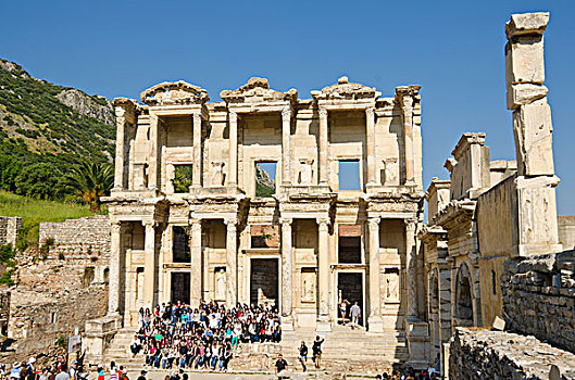 塞尔萨斯图书馆,以弗所,古希腊,城市,罗马人,西部,海岸,小亚细亚,靠近,省,土耳其
