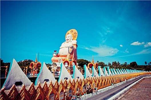 微笑,佛像,苏梅岛,泰国