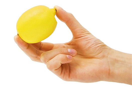 黄色,柠檬,男性,手