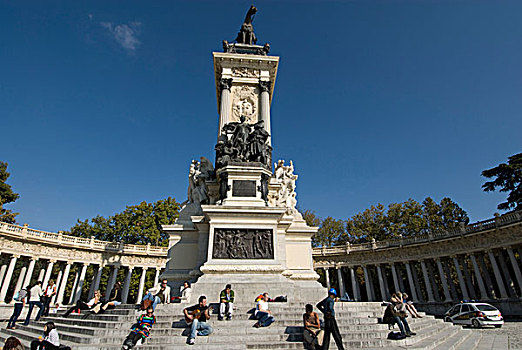 纪念建筑,骑马雕像,国王,公园,高兴,闲适,马德里,西班牙,欧洲
