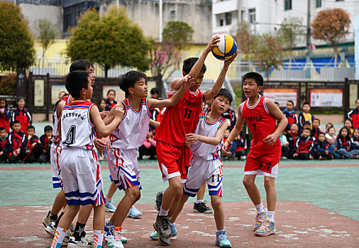 重庆酉阳,乡村小学生篮球赛精彩,篮,不住