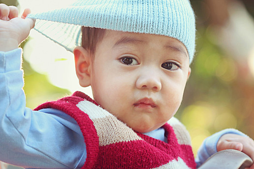 亚洲人,儿童,可爱,婴儿,戴着,帽,特写