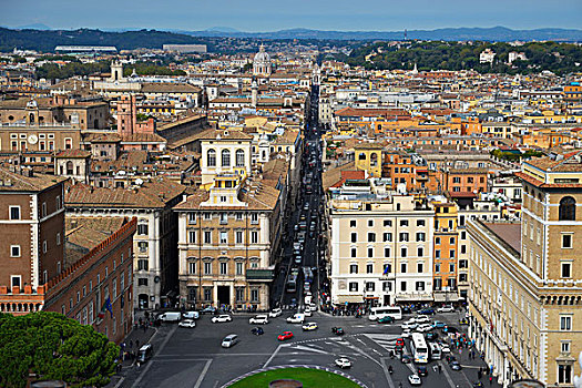 俯视,威尼斯广场,罗马,意大利