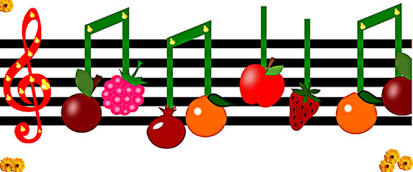 水果,音符,音乐