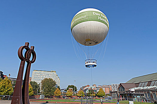 俘获,气球,汉堡市,德国,欧洲