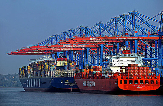 集装箱船,港口,汉堡市,德国,欧洲
