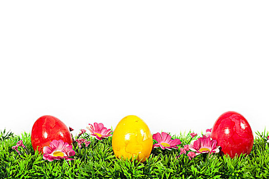 复活节,彩色,复活节彩蛋,草地
