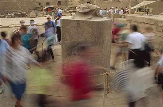 游客,圆,神圣,甲壳虫,卡尔纳克神庙,传统,幸运,路克索神庙,埃及