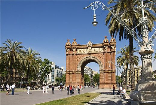 凯旋门,巴塞罗那,西班牙,欧洲