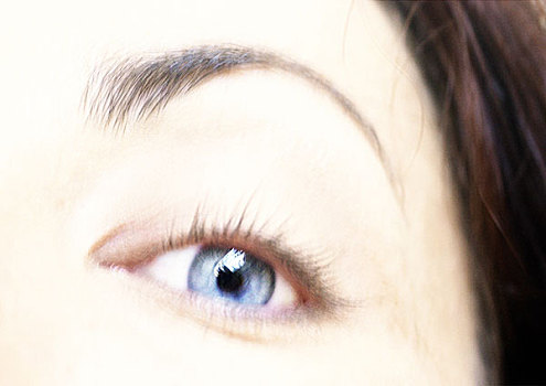 女人,蓝眼睛,看镜头,仰视,模糊,特写