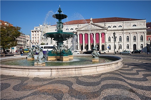 喷泉,剧院,罗斯奥广场,里斯本