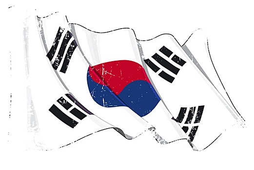 低劣,旗帜,韩国