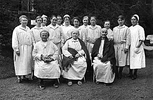 病患,医护人员,花园,20世纪30年代,德国,欧洲