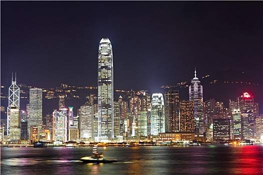 香港,港口,夜晚