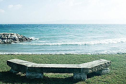 长椅,远眺,海岸