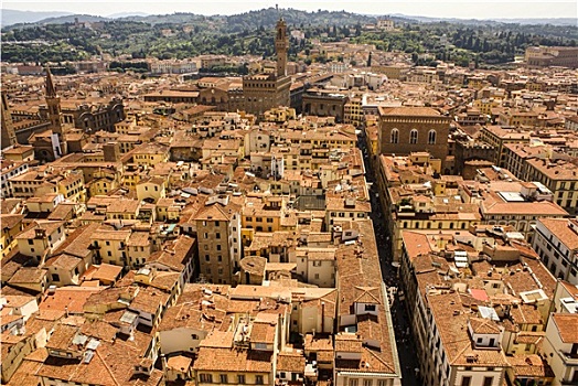 俯视,钟楼,历史,中心,佛罗伦萨,意大利