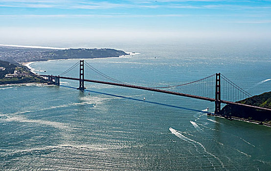 航拍,金门大桥,蓝天,风景,湾区,旧金山,加利福尼亚,美国,北美