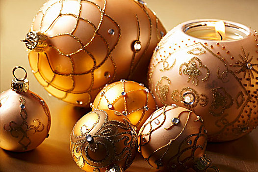 香槟,色彩,圣诞节饰物,球,形状,烛台