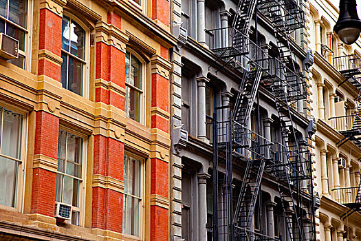 建筑,防火梯,在家办公,地区,曼哈顿,纽约,美国