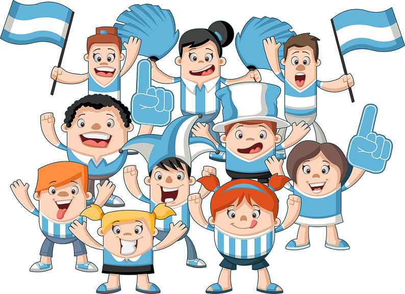 卡通,体育迷,支持者,欢呼,群体_高清图片_全景视觉