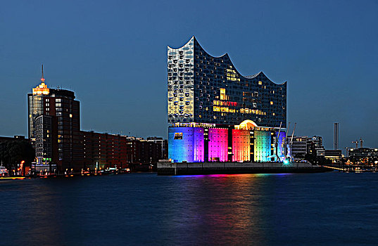 交响乐团,光亮,彩虹,彩色,汉堡市,德国,欧洲