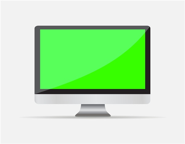 空,电脑显示器,绿色,显示屏