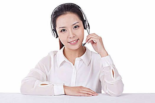 戴耳麥的商務女士