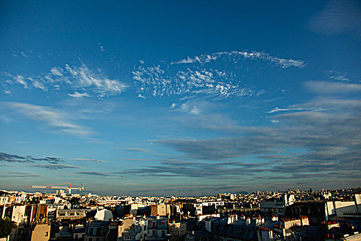 蓝天,上方,屋顶,巴黎,法国