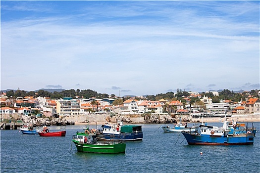 渔船,卡斯卡伊斯,海岸线,葡萄牙