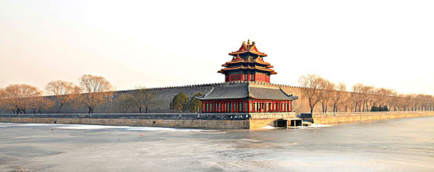 瞭望塔,故宮,北京,中國,亞洲
