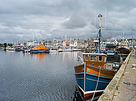 城镇,港口,渔船,游艇,欧洲,苏格兰,大幅,尺寸