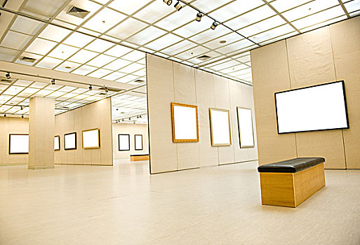 画廊,室内,空,框,墙壁