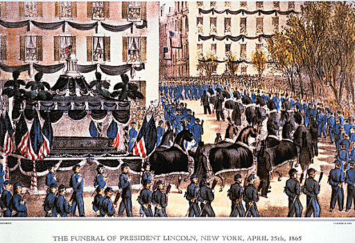 葬礼,总统,林肯,纽约,四月,板画