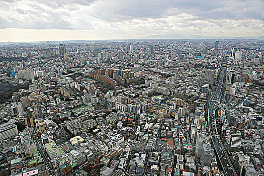 城市,东京,山,日本